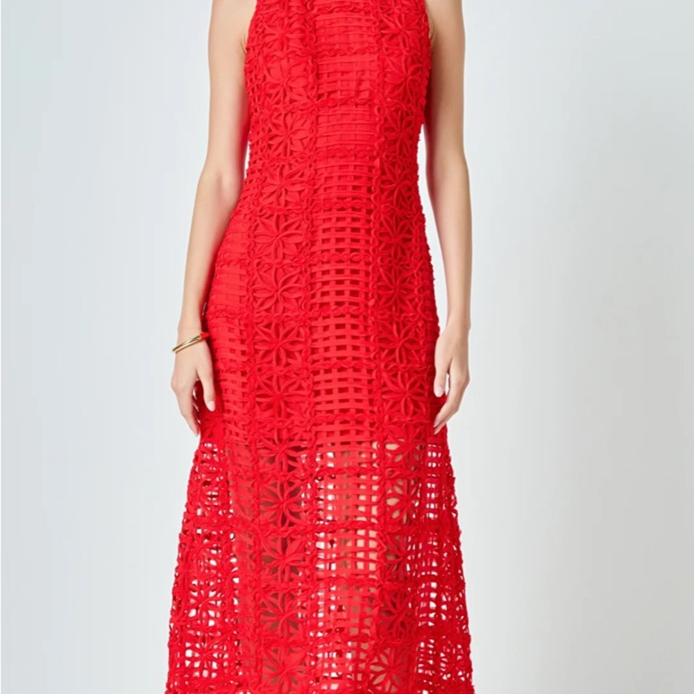 Endless rose TEXTURED SLEEVELESS MAXI DRESS